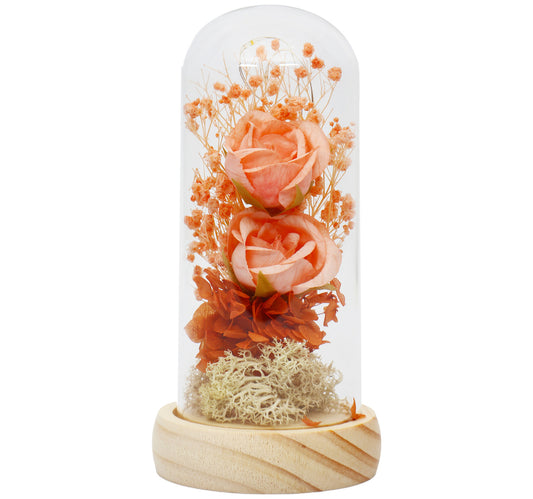 Maple Leaf Home Plastic Dry Flower In Glass Decor 1199-7