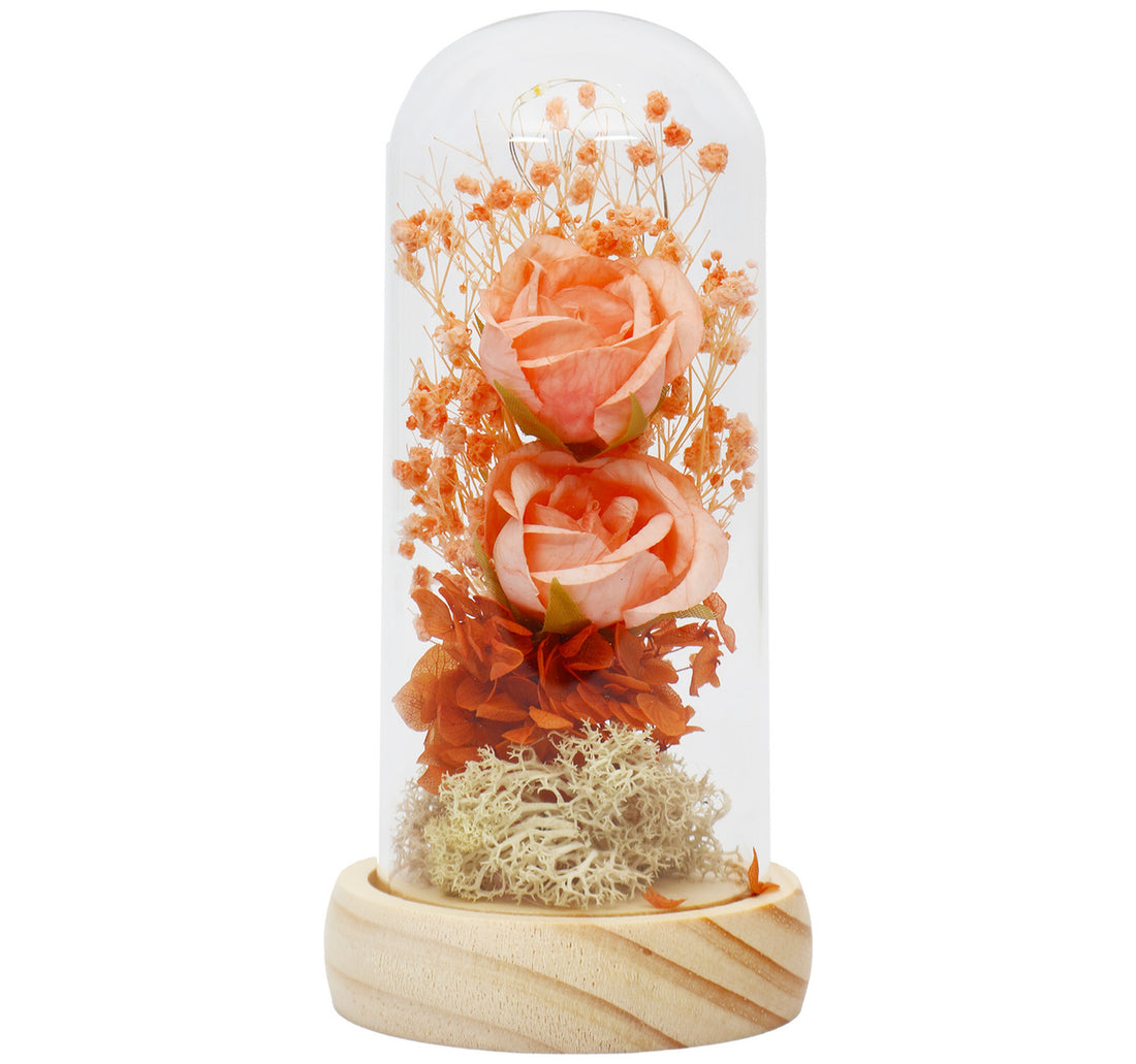 Maple Leaf Home Plastic Dry Flower In Glass Decor 1199-7