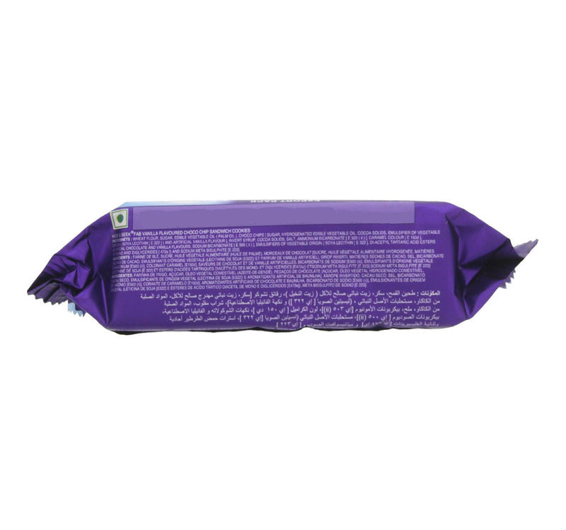 Parle Hide & Seek Fab Vanilla Flavoured Choco Chip Sandwich Cookies 100 g