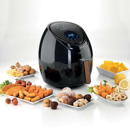 Kenwood Air Fryer 5.5 Litre, only 1 oil spoon, HFP50, Touch Screen Display, Black/ Rose Gold, 1 Years Warranty