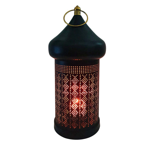 Maple Leaf Decorative Metal Fanoos Candle Holder Lantern L17xW17xH39cm