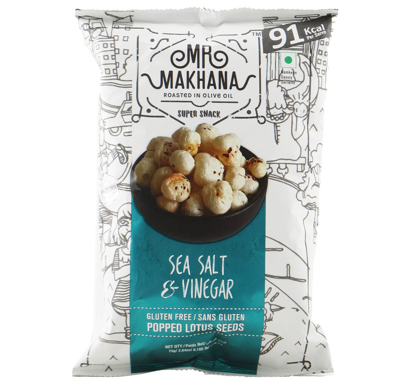 Mr Makhana Popped Lotus Seeds Sea Salt & Vinegar 75 g