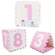 Sunta Puzzle Mat, Pack of 9, White/Pink, 1001/9B3(AB)WH/PK