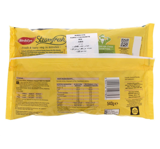 Birds Eye Steam Fresh Family Favourite Mix 540 g