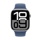 Apple Watch Series 10 42mm GPS Smartwatch, Silver Aluminium Case with Denim Sport Band (S/M), MWWA3QA/A