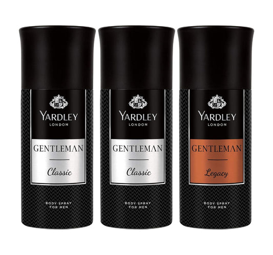 Yardley Body Spray For Men Assorted 3 x 150 ml
