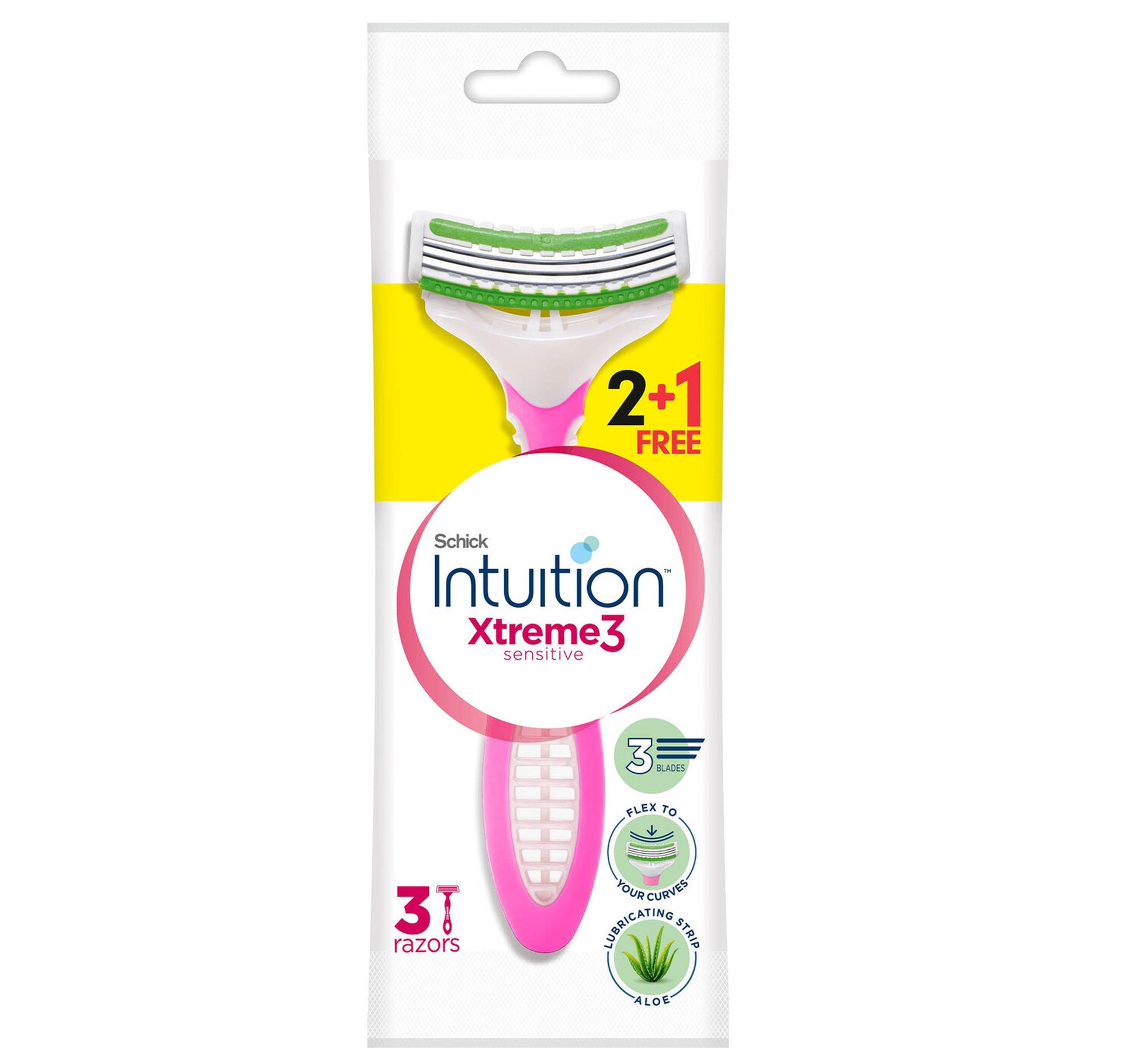 Schick Intuition Xtreme 3 Sensitive Razor For Women 2+1