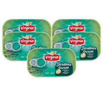 سردين فرجينيا بزيت دوار الشمس والليمون - عبوة اقتصادية، 5 × 125 جم