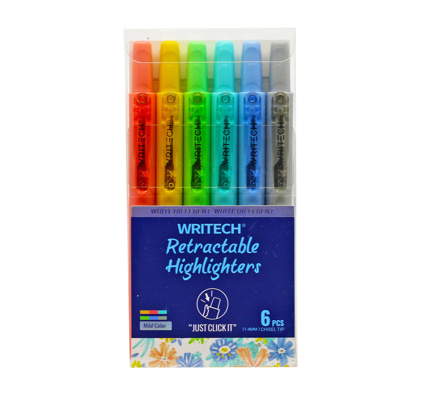 Writech Retractable Highlighter 6pcs