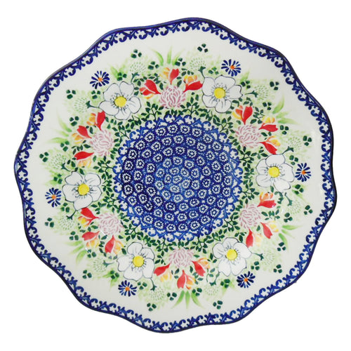 Home Ceramic Flower Design Plate, 11.7 inches, SQ606