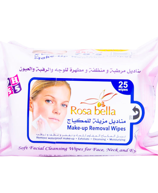 Rosa Bella Make-Up Removal Wipes Value Pack 3 x 25 pcs