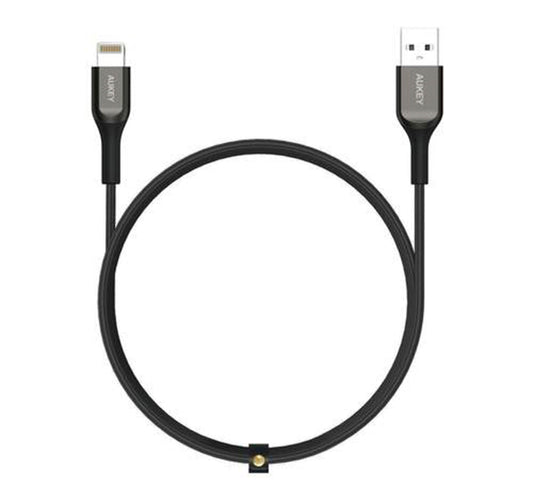 Aukey CB-AKL2 MFI USB A To Lightning Kevlar Cable - 2 Meter(AKY-CB-AKL2-LGT-2M-BLK)