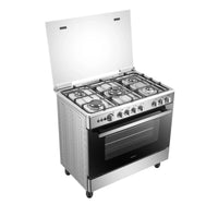 Hisense 5 Burner Free Standing Gas Cooking Range, 90x60 cm, Stainless Steel, HFG90335RX