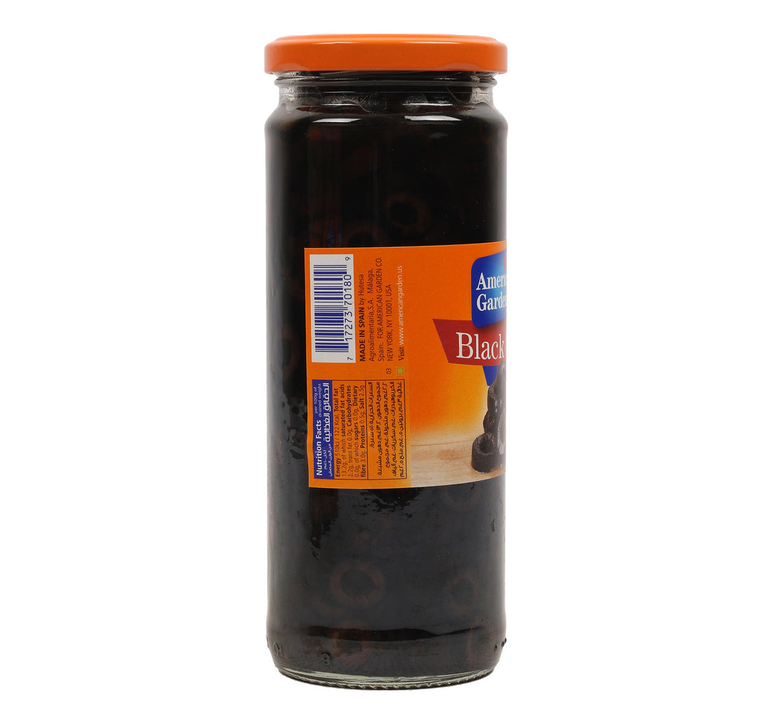 American Garden Sliced Black Olives 450 g