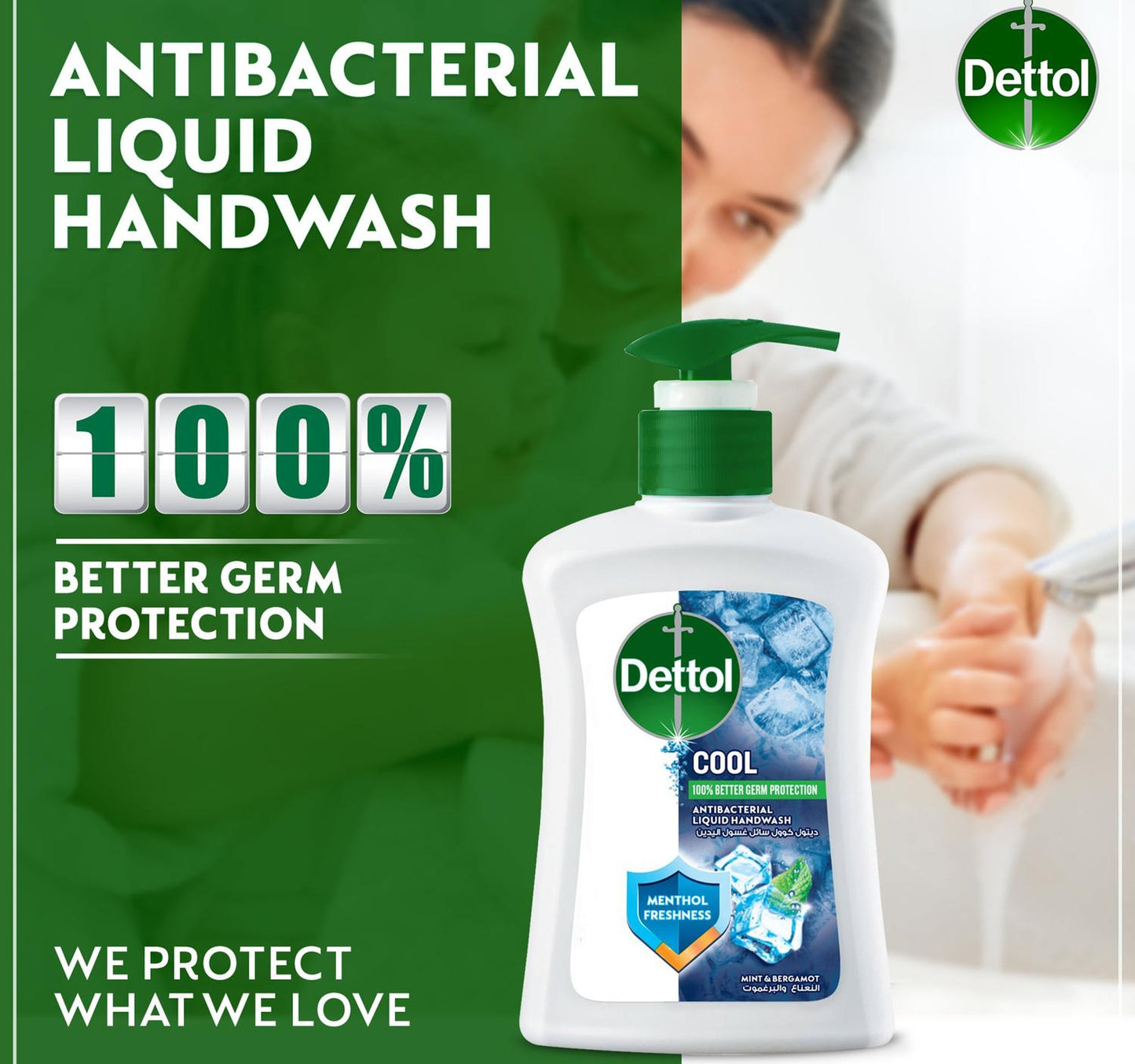 Dettol Cool Liquid Handwash Pump Mint & Bergamot Scent 200 ml