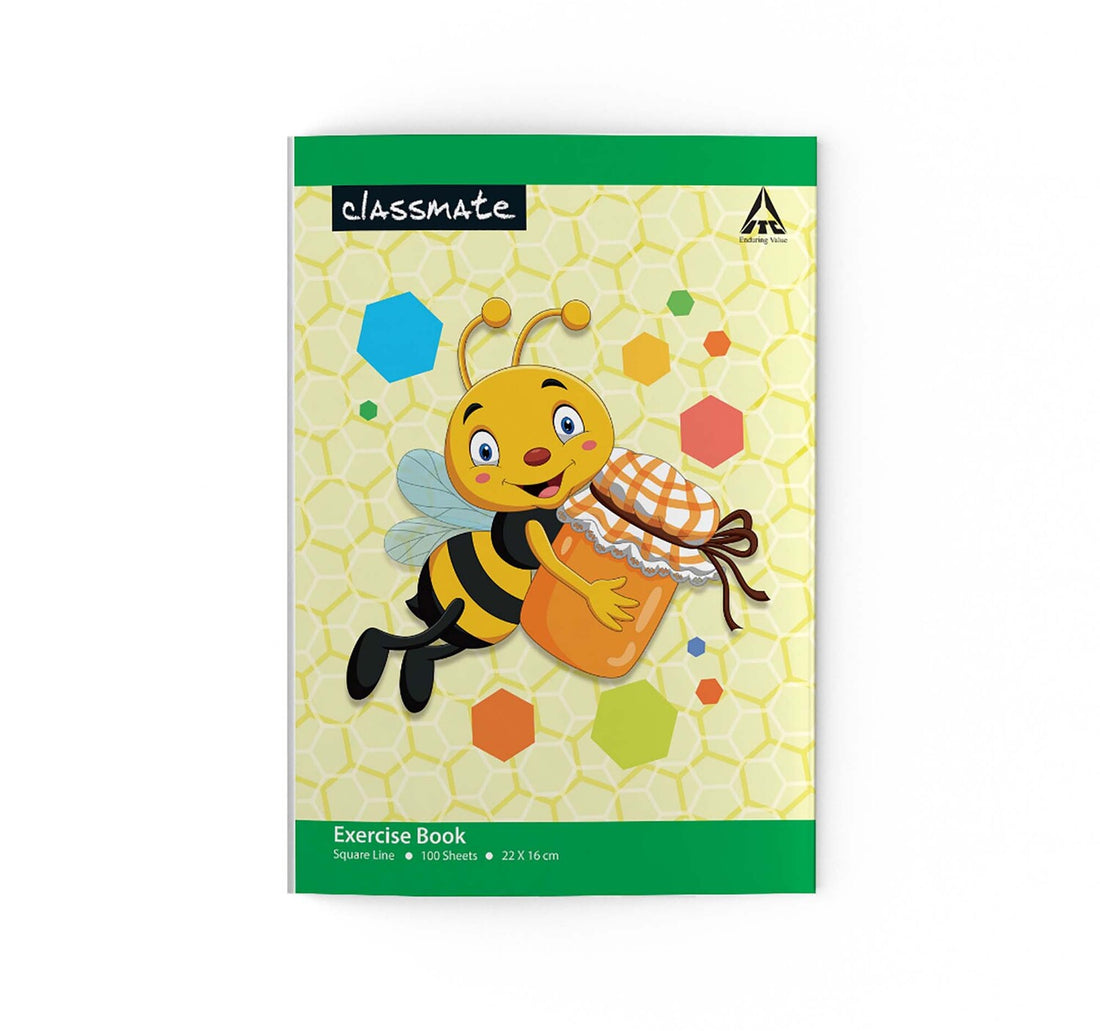 Classmate Exercise Book Centre Stapled 220x160mm 56-GSM Square (Arabic) 200 Pages Assorted