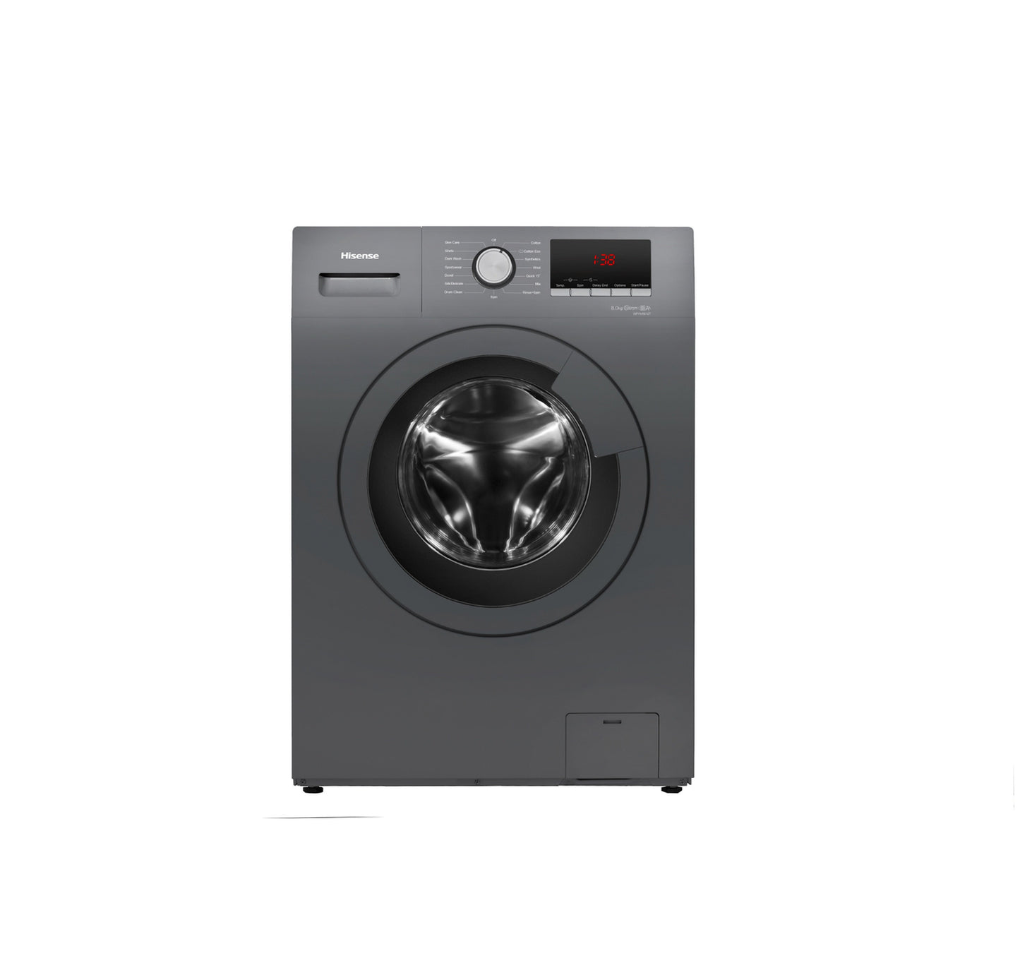 Hisense Front Load Washing Machine, 7 Kg, 1200 RPM, Gray, WFVB7012MT