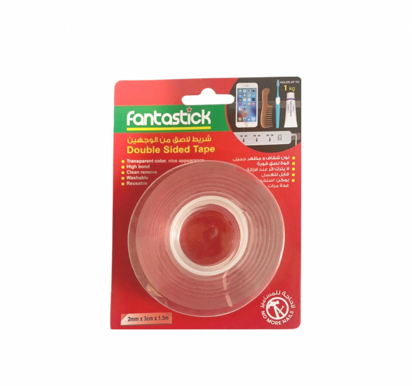 Fantastick Double-Sided Tape, 3 cm x 1.5m, Transparent, FK-TN-2315