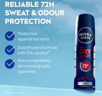Nivea Men Dry Impact Anti-Perspirant Deodorant for Men with 72H Protection Spray 200 ml