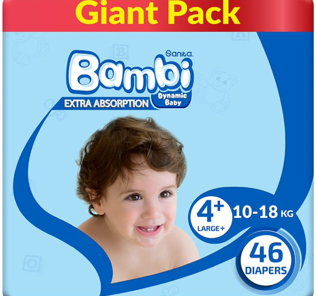 Sanita Bambi Baby Diaper Size 4+ Large 10-18 kg 46 pcs