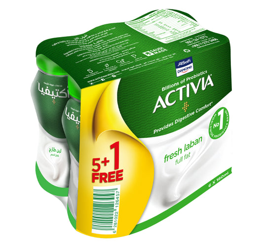Activia Full Fat Fresh Laban Value Pack 6 x 180 ml