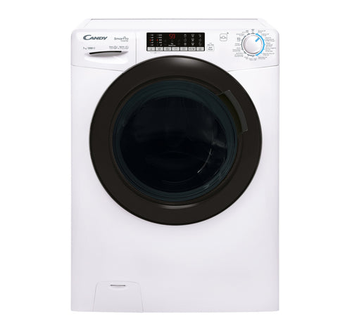 Candy Front Load Washing Machine, 7 kg, 1200 RPM, White, CSO276TWMB-19