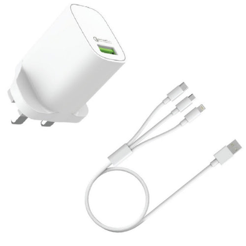 Iends Travel Charger With 3IN1 Cable AD327 Lulu Hypermarket