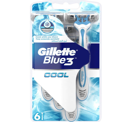 Gillette Blue 3 Cool Men's 3-Bladed Disposable Razor 6 pcs