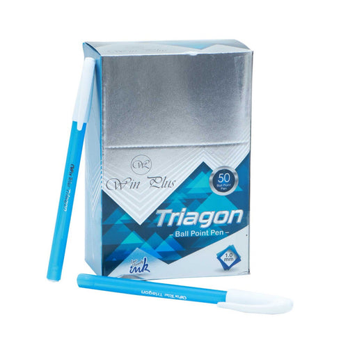 Win Plus Triagon Ballpoint Pen 1.0mm 50's Blue
