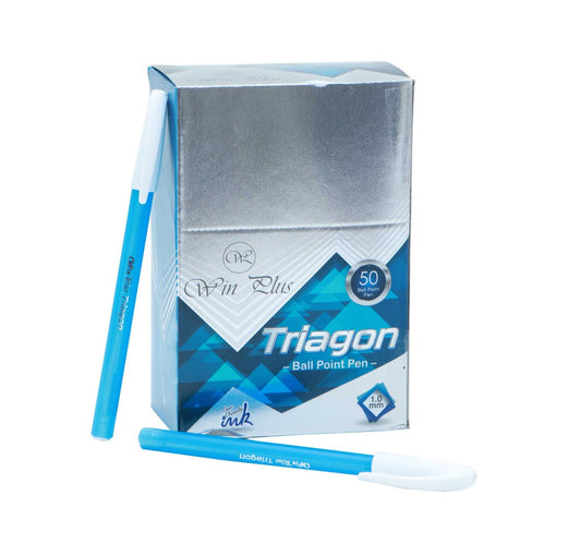 Win Plus Triagon Ballpoint Pen 1.0mm 50's Blue