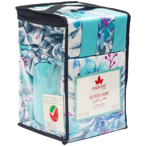 Maple Leaf Bed Sheet Set 240 x 260cm 6pcs Assorted