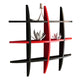 Maple Leaf Home Glossy Painting Wall Shelf, Black & Red, 1009