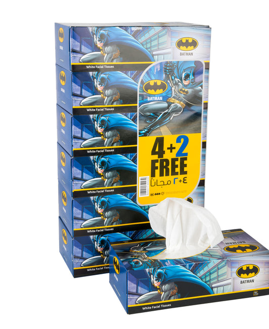 Batman White Facial Tissue Blue 2ply 150 Sheets 4+2
