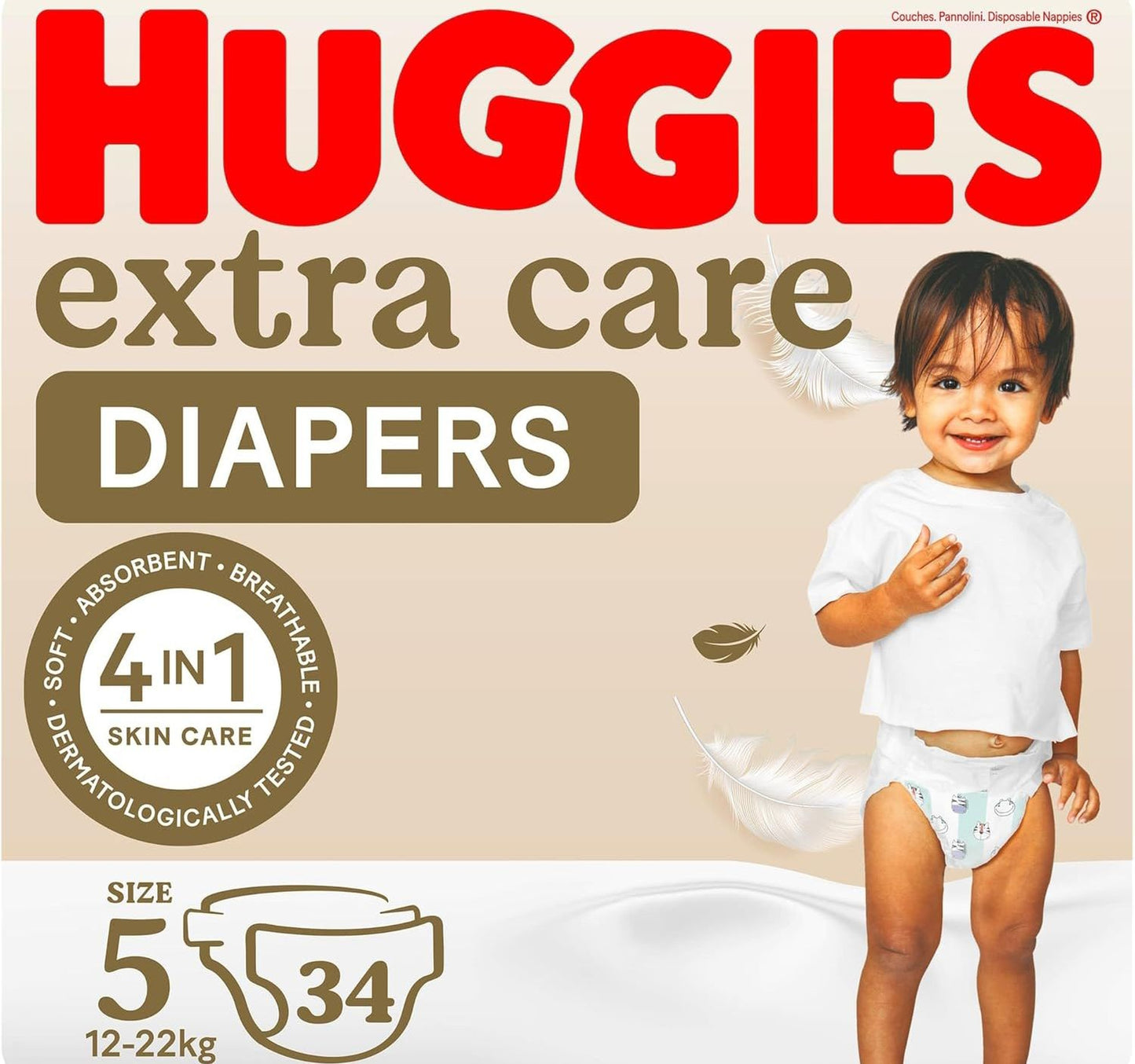 Huggies Extra Care Baby Diapers Size 5 12-22 kg Value Pack 34 pcs