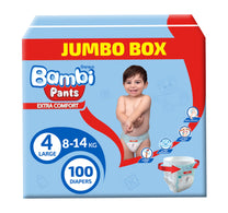 Sanita Bambi Baby Diaper Pants Size 4 Large 8-14 kg 100 pcs