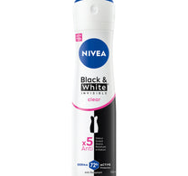 Nivea Black & White Invisible Antiperspirant Deodorant Spray for Women Clear 72H Active Protection 150 ml