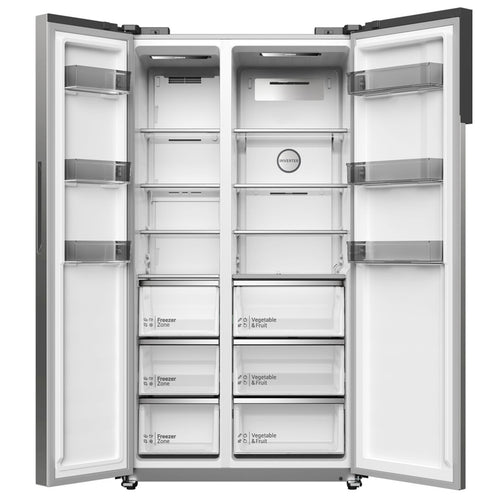 Hitachi Side by Side Two Door Refrigerator, 630 L Gross Capacity, Inox, HRSN9552DX