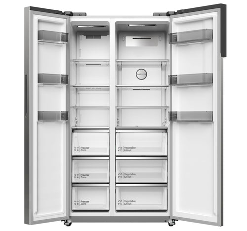 Hitachi Side by Side Two Door Refrigerator, 630 L Gross Capacity, Inox, HRSN9552DX