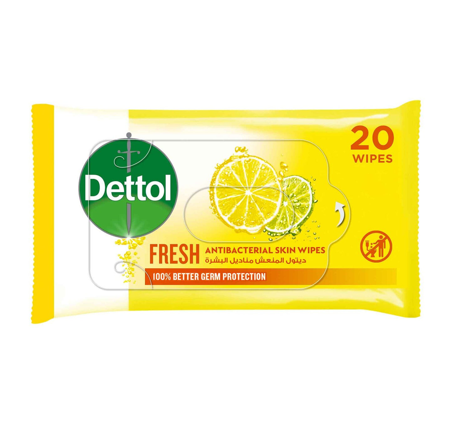 Dettol Fresh Antibacterial Wipes 20pcs