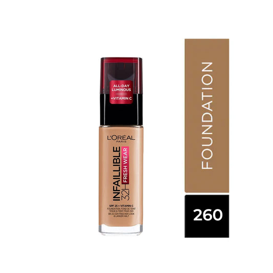 L'Oreal Paris Infaillible 32H Fresh Wear Foundation, 260-Golden Sun