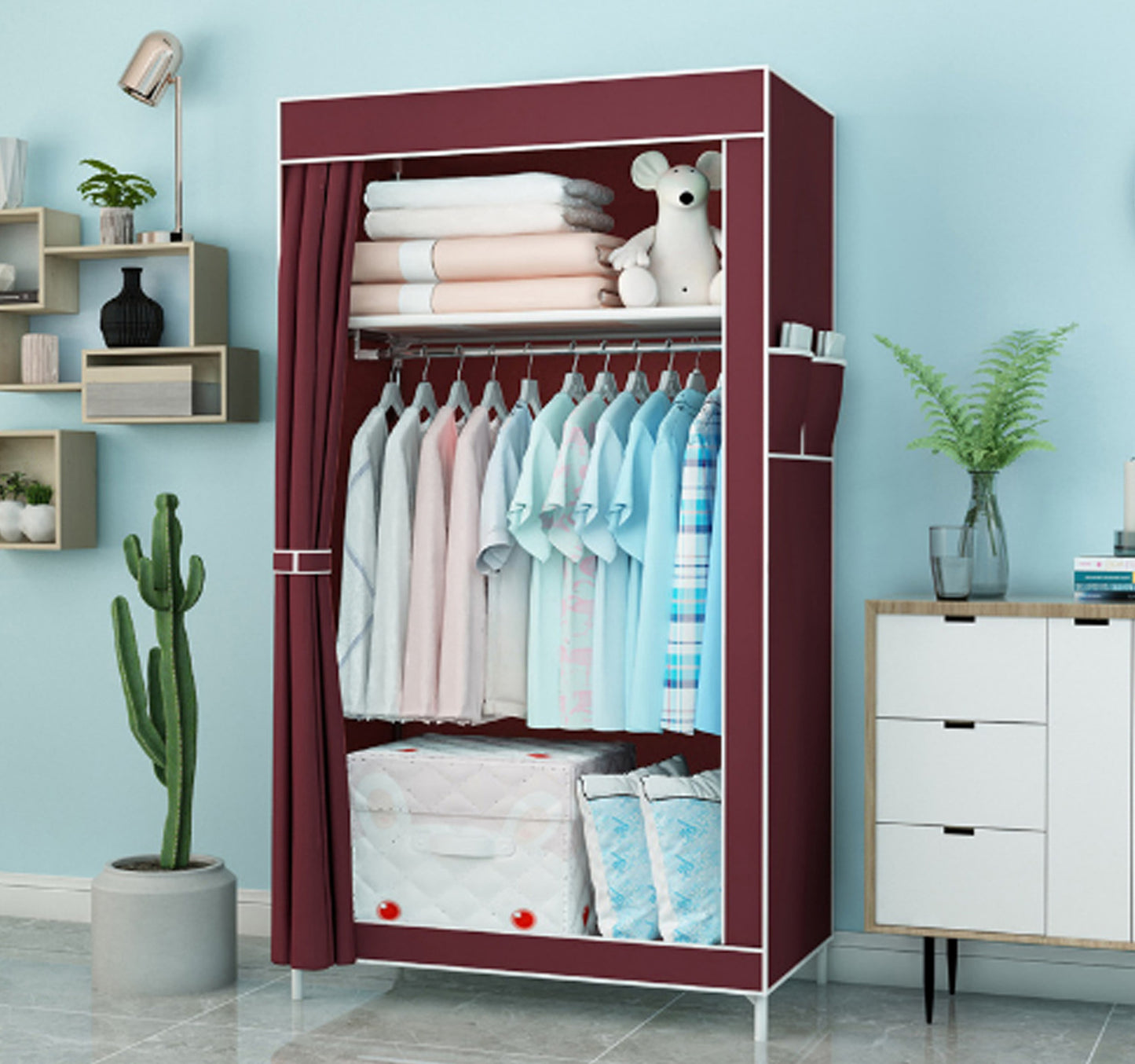 Maple Leaf Non-Woven Fabric Wardrobe, Foldable Storage Organizer 1001