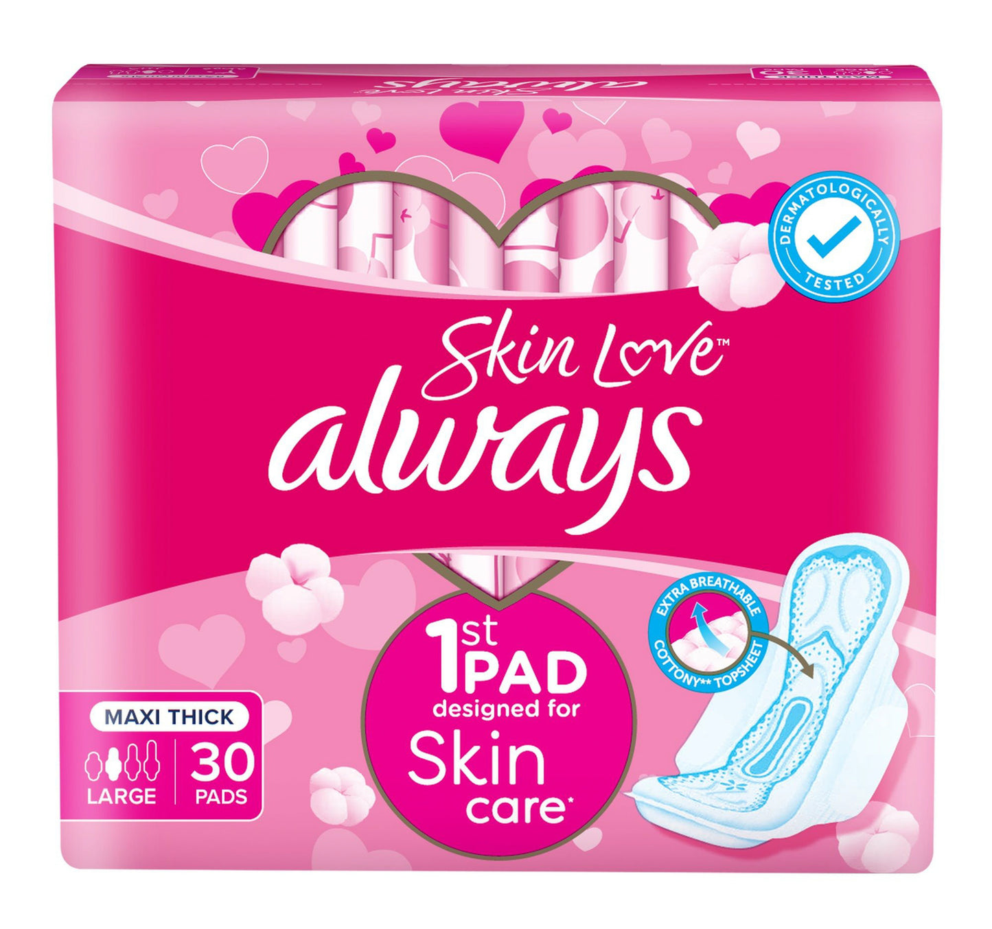 Always Skin Love Maxi Thick Pads Large 30pcs