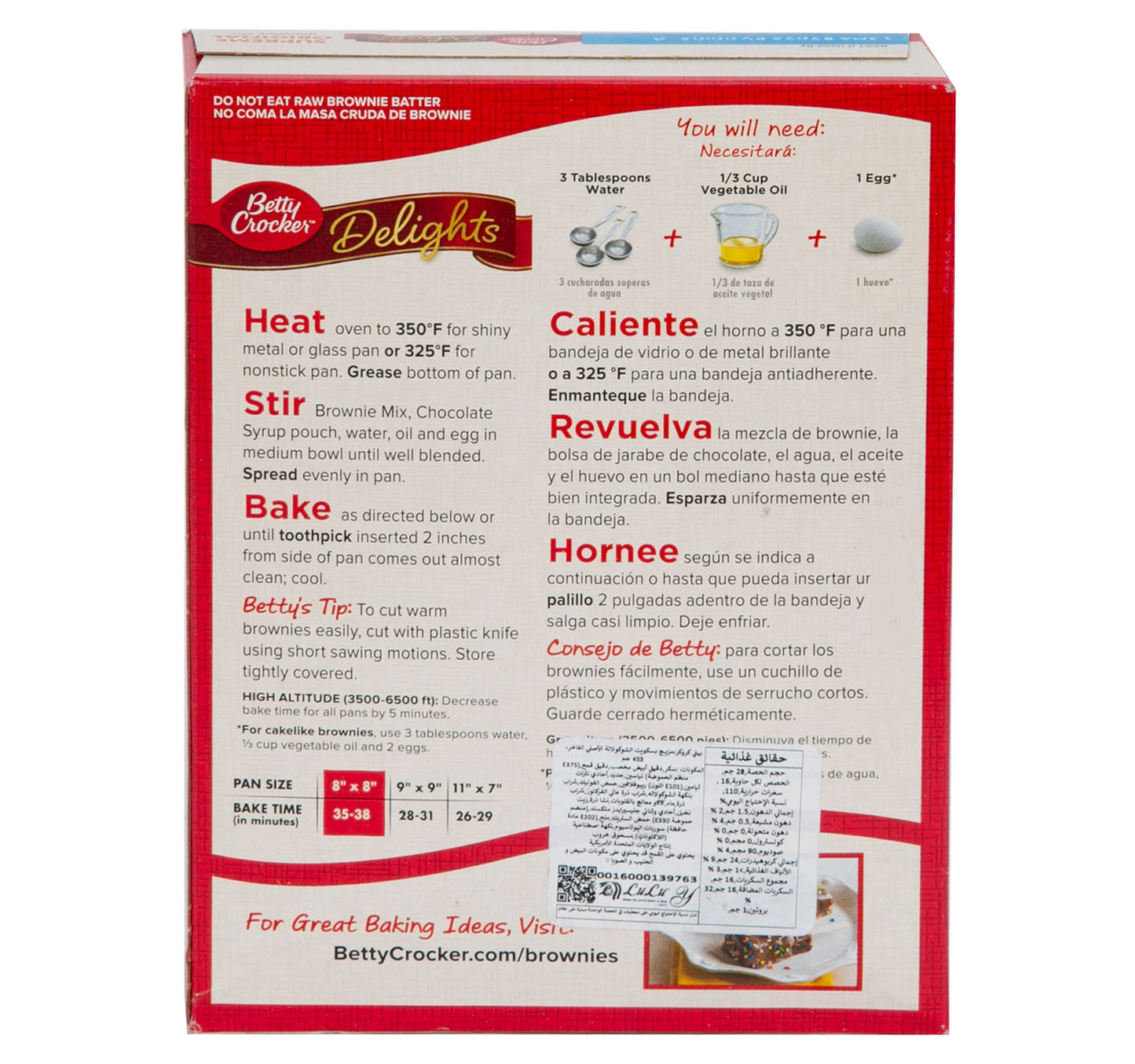 Betty Crocker Supreme Original Brownie Mix 453 g