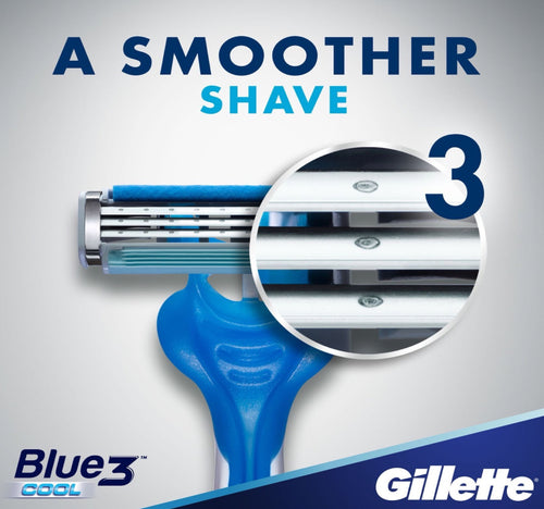 Gillette Blue 3 Cool Men's 3-Bladed Disposable Razor 6 pcs