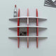 Maple Leaf Glossy Painting Wall Shelf, White & Red, 1009