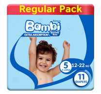 Sanita Bambi Baby Diaper Regular Pack Size 5 Extra Large 12-22 kg 11 pcs