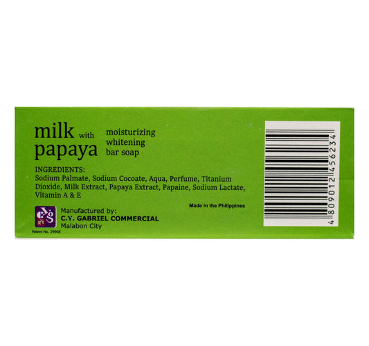 CY Gabriel Milk with Papaya Moisturizing Whitening Bar Soap 135 g