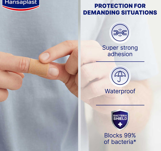 Hansaplast Extra Robust Wound Plasters Waterproof Dressing Extra Resistant Plaster 16 pcs