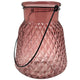 Maple Leaf Vivi Glass Lantern 20cm Pink