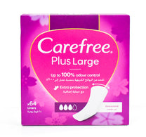 Carefree Plus Large Unscented Panty Liners 64 pcs